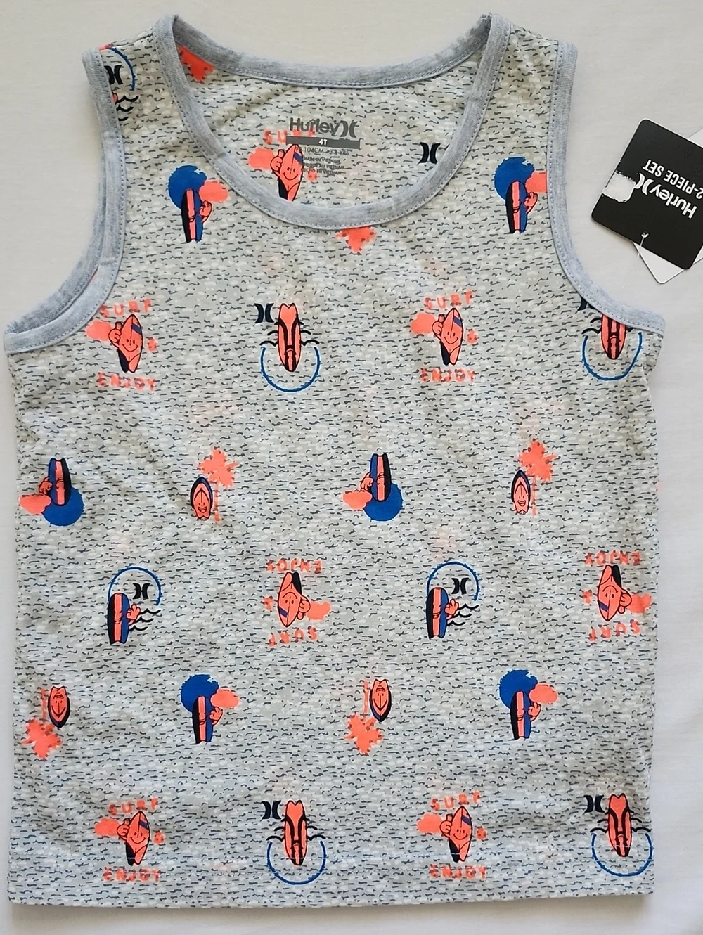 NWT Hurley Kids Boy Graphic Tank Top & Shorts Surf Outfit Set Size 4T